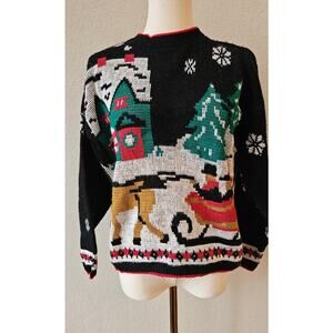 VTG Sweetbriar Womens Snowflakes Christmas Holiday Pullover Sweater Size M Multi